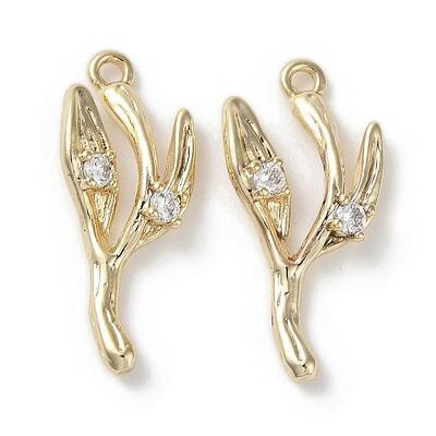 Brass Micro Pave Clear Cubic Zirconia Pendants