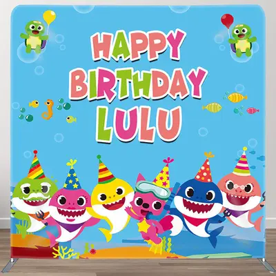 Aperturee Little Shark Undersea Fabric Backdrop Cover for Birthday - Aperturee
