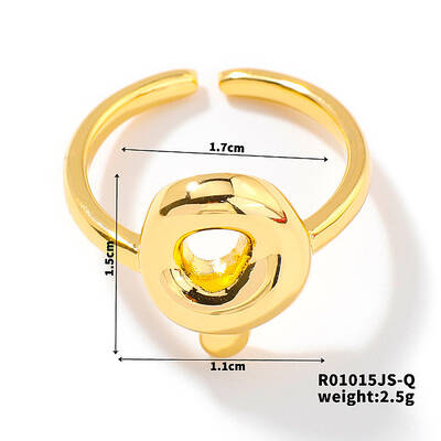 Fashionable Letter Brass Open Cuff for Women