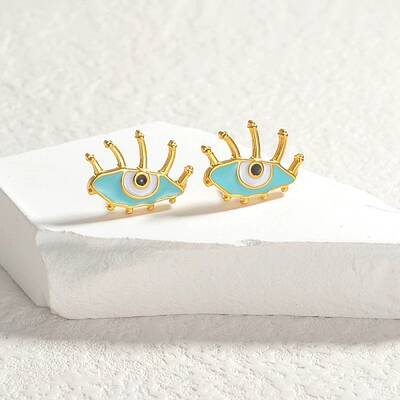 304 Stainless Steel Enamel Stud Earrings for Women