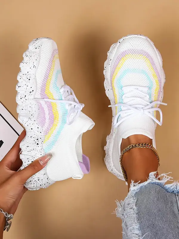 2024 Summer Lightweight Platform Sneakers for Women, Classic Round Toe Breathable Lightweight Sneakers for Training, Casual M...