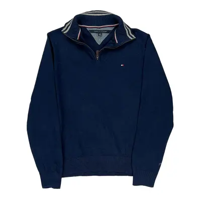 Tommy Hilfiger 1/4 Zip - XL Navy Cotton Blend