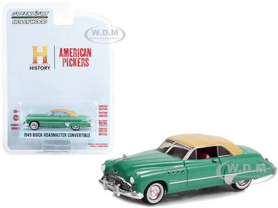 1949 Buick Roadmaster Convertible Green with Tan Soft Top \