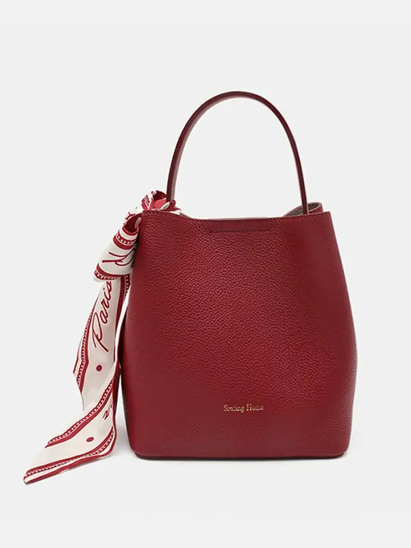 Smting leather bucket bag