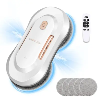 Window Cleaner Robot with Dual Water Spray, Automatic Glass Cleaning Robot with 3000Pa Sunction Power-For Christmas