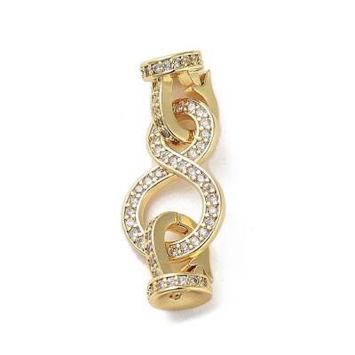 Rack Plating Brass Micro Pave Cubic Zirconia Fold Over Clasps