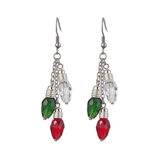 3Pcs Glass Beads Dangle Earrings