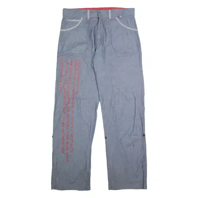 NILE Mens Trousers Blue Regular Straight W36 L33