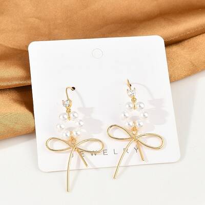 Brass Micro Pave Clear Cubic Zirconia Dangle Earrings
