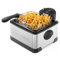 Chefman 4.5L Deep Fryer, XL Capacity, Adjustable Temperature & Timer - Stainless Steel