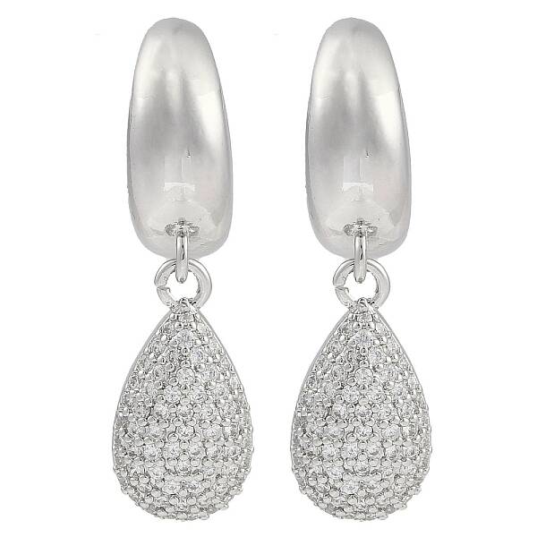 Teardrop Clear Cubic Zirconia Dangle Earrings