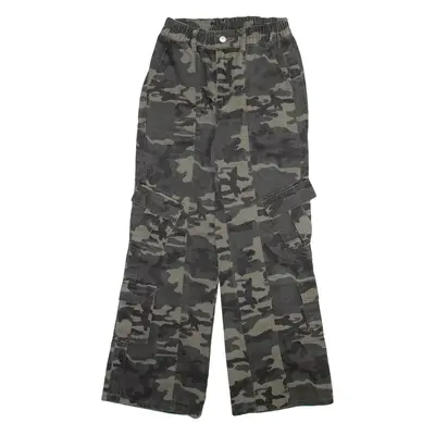 Camo Cargo Womens Trousers Green Regular Wide-Leg W26 L30