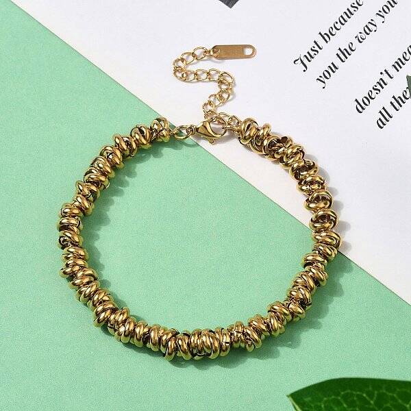 304 Stainless Steel Ring Link Chain Bracelets for Women