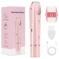 Women's Bikini Trimmer and Shaver Set - 2-in-1 Wet/Dry Electric Body Hair Trimmer for Face, Lips, Eyebrows, Pubic, Underarms,...