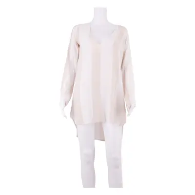 FAITHFULL THE BRAND Womens Kaftan Dress Cream Striped Long Sleeve Knee Length XS
