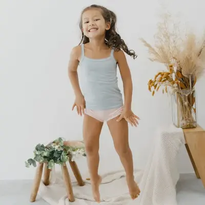 Girls' TENCEL™ Micro Modal Camisoles - Set of 2 | Size: 8-9 Y / 130 | Color: Skylar - Blue/Blue