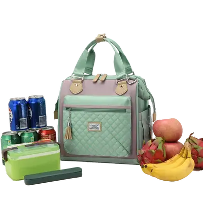 Large capacity multifunctional lightweight zipper lunch bag. Adjustable detachable shoulder strap, hand-held lunch bag gift f...