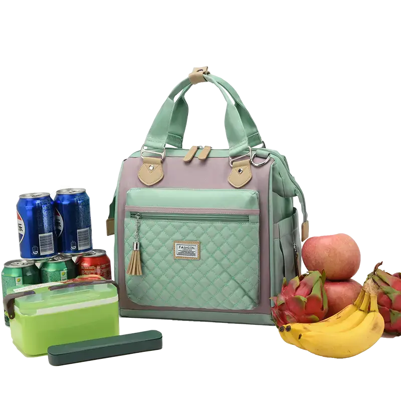 Large capacity multifunctional lightweight zipper lunch bag. Adjustable detachable shoulder strap, hand-held lunch bag gift f...