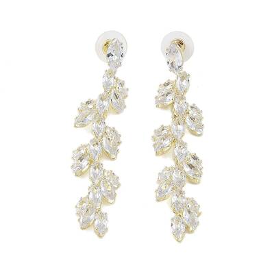 Brass Micro Pave Cubic Zirconia Stud Earrings