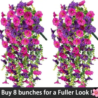 Artificial Morning Glory Vine, 2/4 Bunches Fake Flower Vine, faux flower, Decorative Flowers for Home Party Wedding Outdoor Y...