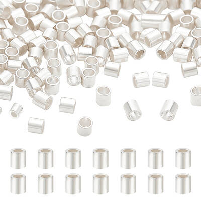 120Pcs 925 Sterling Silver Crimp Beads