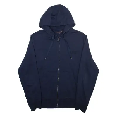 MICHAEL KORS Mens Blue Hoodie Full Zip L