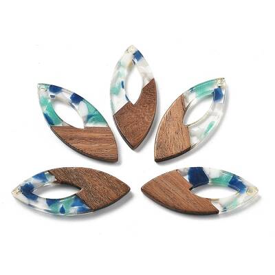 Resin and Walnut Pendants