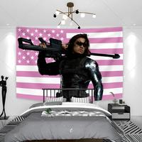 Bucky Barnes Flag Wall Art Hanging,For Decorate Clubs Concerts Bars University Dormitories Living Rooms Bedrooms Decor Tapest...