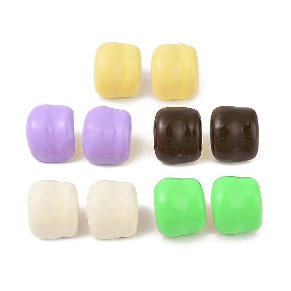 Brass & Enamel Mini Dome Stud Earrings for Women