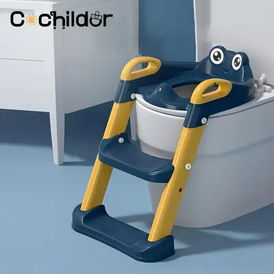 Cochildor Potty Training Seat, Assisted Toilet Ladder with Non-Slip Steps,potty chair,Adjustable Potty Training Seat with Ste...