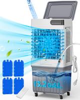 TEHANLD Windowless Portable Air Conditioners, 3600CFM Swamp Cooler with 13Gal Large Tank, 4 Ice Box, 12H Timer and 3 Speeds, ...