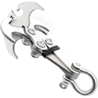 Stainless Steel Gravity Grappling Hook, Multifunctional Tool for Rock Climbing, Survival, and Emergency Situations, Foldable ...