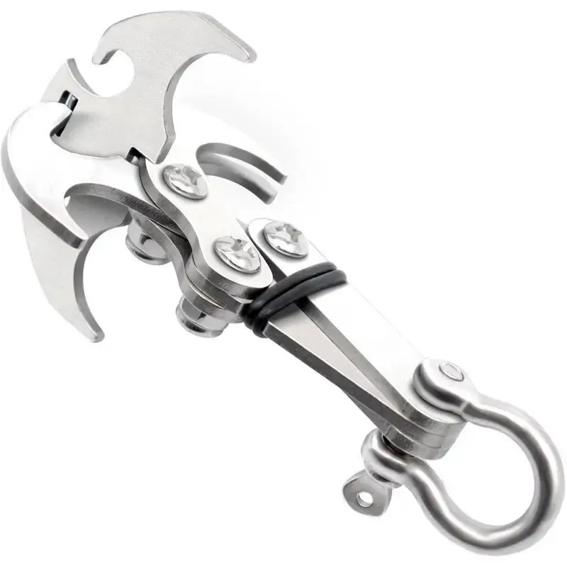Stainless Steel Gravity Grappling Hook, Multifunctional Tool for Rock Climbing, Survival, and Emergency Situations, Foldable ...