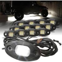 SUNPIE Aluminium Metal Rock Lights,24 High Power Chips,6000K Pure White,4M Extension Wires Each light,IP67 Waterproof,Mountin...