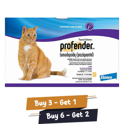 Profender Large Cats (1.12 Ml) 11-17.6 Lbs 3 Doses + 1 Free