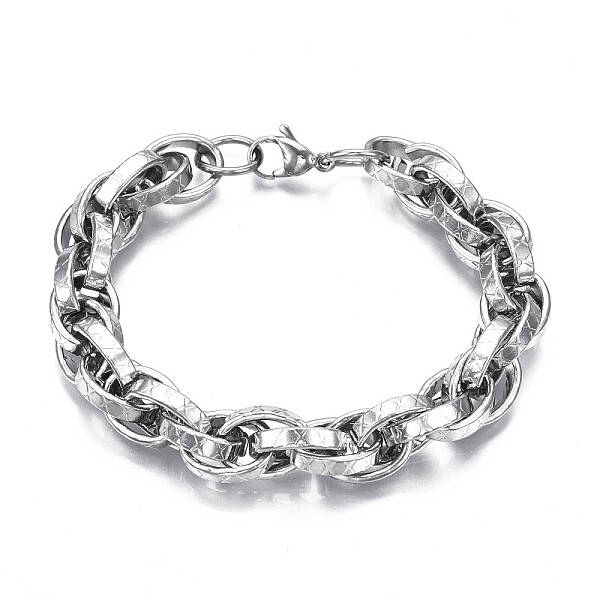 Non-Tarnish 201 Stainless Steel Rope Chain Bracelet for Men Women