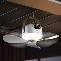 Portable USB Rechargeable Ceiling Fan, 4000mah Camping Tent Fan with Emergency Lighting & Remote Control for Outdoor Tent, Tr...