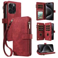 Vintage Phone Case with Card Slot & Lanyard, Shockproof Phone Protective Cover, Phone Accessory Compatible with iPhone 16 Pro...