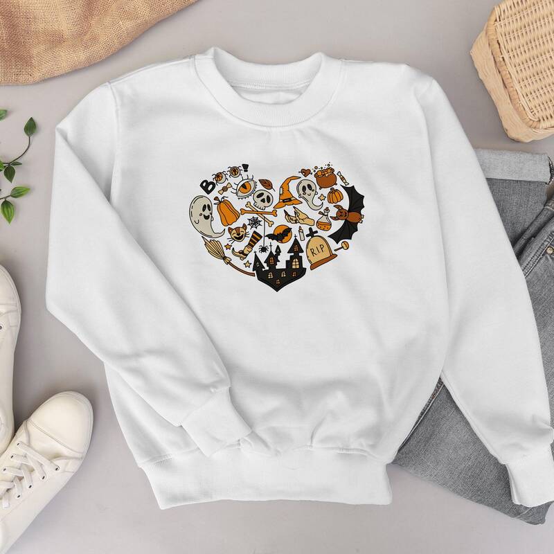 Halloween Doodles Hearth Shirt Gift For Halloween Moms, Cute Halloween Tshirt, Halloween Sweatshirt, Pumpkin Sweatshirt, Hall...