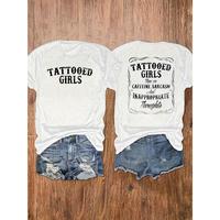 Women's Casual Short Sleeve Tee - Double-sided \