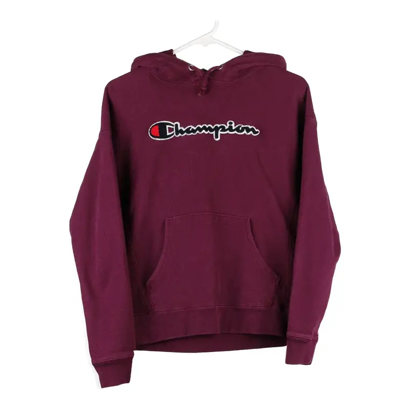 Champion Spellout Hoodie - Medium Purple Cotton Blend
