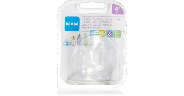 MAM Baby Extra Soft Spout Replacement Teat 4m+ 2pcs