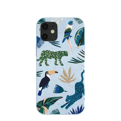 Powder Blue Tropical Rainforest iPhone 12 Mini Case