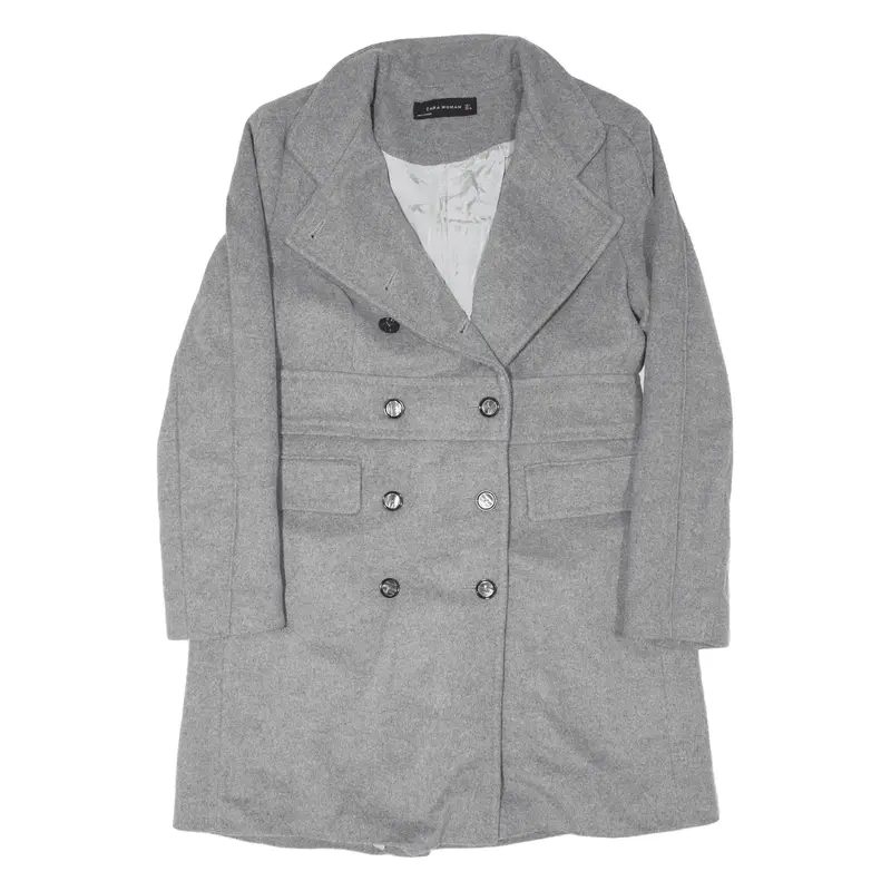 ZARA Pea Coat Grey Womens L