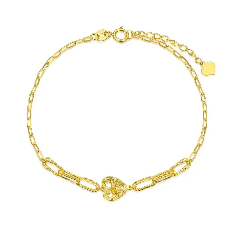 18K Gold Heart Charm Bracelet