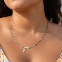 MEIITRUE 14K Gold Plated Heart Pendant Necklace for Women, Dainty Cuban Paperclip Pendant Necklace, Ideal Jewelry Gifts for W...
