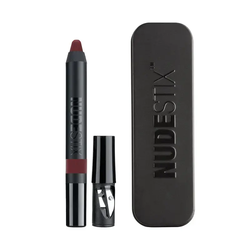 Nudestix Intense Matte 2-in-1 Lip Pencil and Blush, Raven, 2.5 g