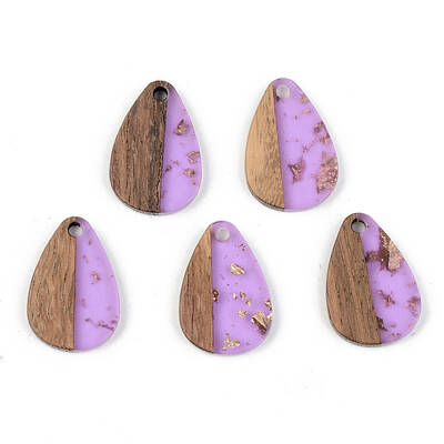 Transparent Resin & Walnut Wood Pendants