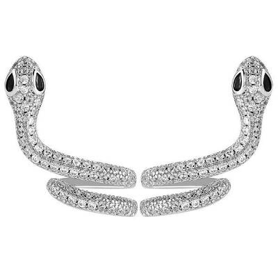 Clear Cubic Zirconia Snake Stud Earrings
