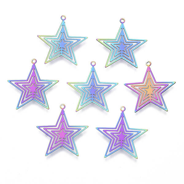 Ion Plating(IP) 201 Stainless Steel Filigree Pendants